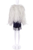 Vintage White Ivory Ostritch 1940's Chubby Feather Crop Jacket