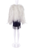 Vintage White Ivory Ostritch 1940's Chubby Feather Crop Jacket