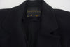 Donna Karan Black Jersey Tuxedo Jacket Wrap Mini Dress