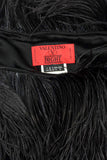 Valentino Night Black Cocktail Dress with Feather Neckline Gown