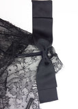 Francesco Scognamiglio Fit and Flare Black Dress with Lace - BOUTIQUE PURCHASE PRICE