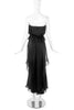 Vicky Tiel Black Chiffon Strapless Beaded Top and Skirt - BOUTIQUE PURCHASE PRICE