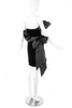 Givenchy Nouvelle Black Velvet Cocktail Dress with a Silk Taffeta Ruffle and Bow Details