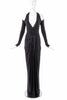 Donna Karan Black BodyCon Gown Dress with Cut-Out Shoulders