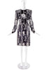 André Laug Black and White Chiffon Floral Print Day Dress
