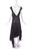 Antonio Berardi Black Chiffon Hankerchief Hem Flamingo Dress
