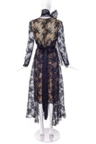 Bill Blass Couture Black Lace Dress with Neck Bow