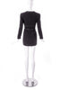 Louis Féraud Black Long Sleeve Mini Dress with Braid Trim - BOUTIQUE PURCHASE PRICE