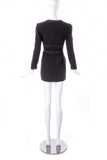 Louis Féraud Black Long Sleeve Mini Dress with Braid Trim - BOUTIQUE PURCHASE PRICE