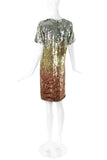 Ashish Gold, Silver and Bronze Sequin Mini T-Shirt Dress
