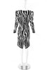 Louis Féraud Black and White Zebra Print Dynasty Dress - BOUTIQUE PURCHASE PRICE