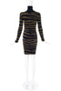 Vintage Black and Gold Lurex Zebra Tiger Print Sweater Dress