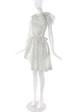 Simone Rocha Rubberized Ivory Lace and Tulle Mini Dress with Detachable Bow