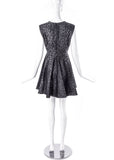 Giambattista Valli Grey Leopard Print Fit and Flare Dress