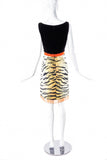 Giambattista Valli Black Boucle and Chiffon Tiger Print Dress - BOUTIQUE PURCHASE PRICE
