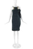 Lanvin Deep Forest Green Wool Dress with Brass Bust Detail