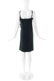 Lanvin Deep Forest Green Wool Dress with Brass Bust Detail