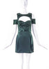Versus Versace Dark Green Satin Cut-Out Detail Mini Dress FW2010