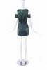 Versus Versace Dark Green Satin Cut-Out Detail Mini Dress FW2010