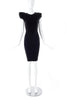 Jeremy Scott Paris Black Jersey BodyCon Dress with Exaggerated Shoulders