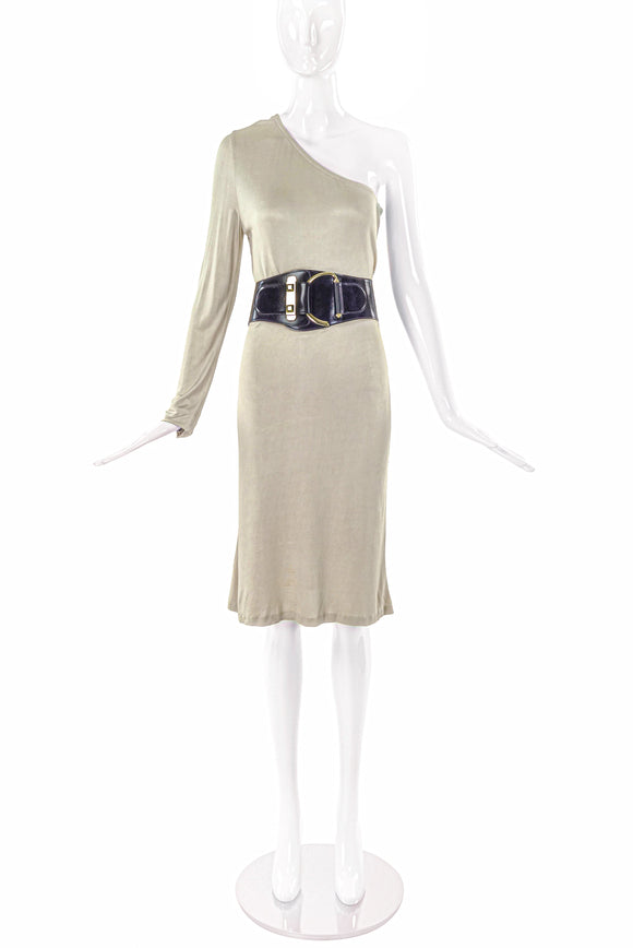 Gucci by Tom Ford Beige Silk Jersey One Shoulder 