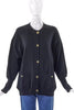 Chanel Black Wool Classic Cardigan with Gold Interlocked CC Buttons