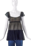 D&G by Dolce & Gabbana Black Chiffon Baby Doll Top - BOUTIQUE PURCHASE PRICE