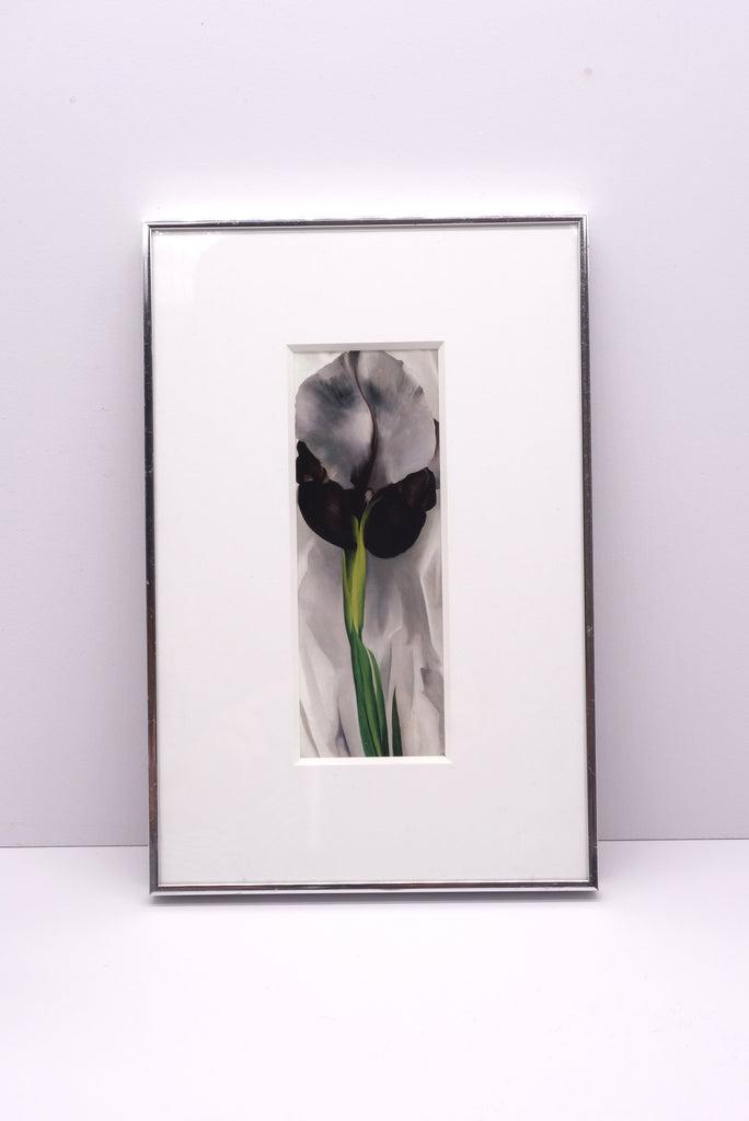 Georgia O'Keeffe Flower Print in Skinny 1970's Nielsen Metal Frame