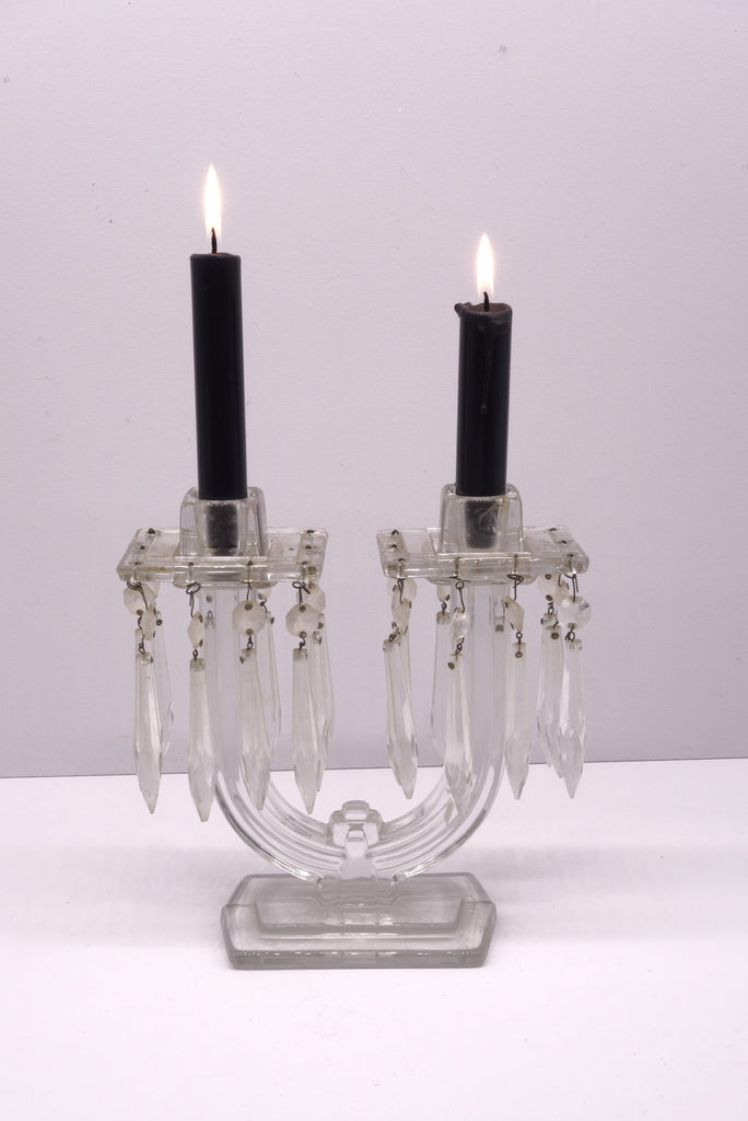 Vintage Candelabra with hanging glass drops