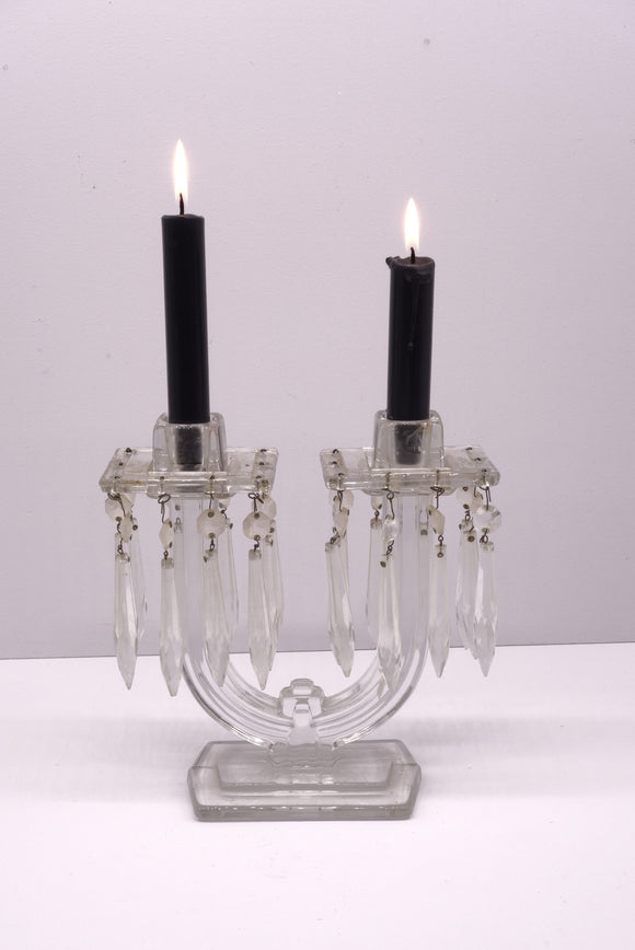 Vintage Candelabra with hanging glass drops