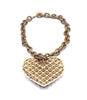 Lanvin Gold Caged Heart Crystal Diamond Necklace SS2014