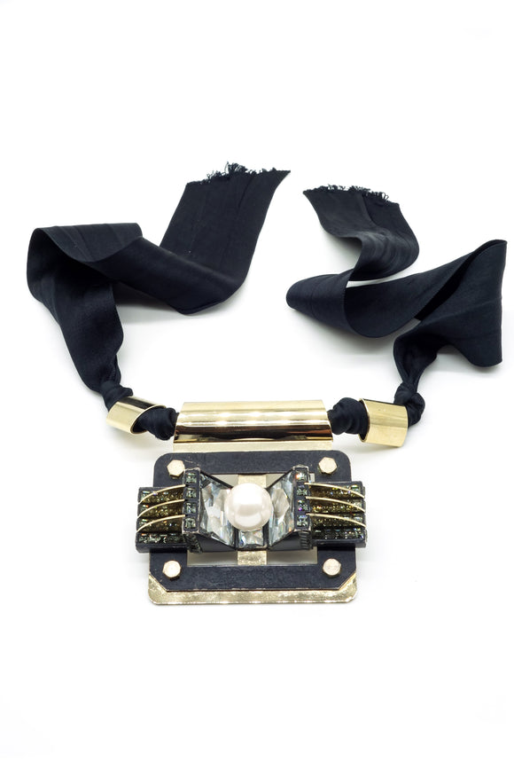 Lanvin Geometric Art Deco Pearl Necklace FW2009