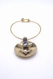Lanvin Geometric Gold Disc with Pearl and Diamond Necklace FW2011