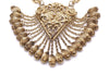 Pauline Trigère Necklace on a Gold Chain with Gold Floral Pendent and Chain Charm Fringe