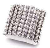 Fausto Puglisi Silver Crystal Diamond Extra Wide Cuff Bracelet