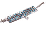 Fausto Puglisi Aquamarine Blue and Crystal Diamond Bracelet / Choker