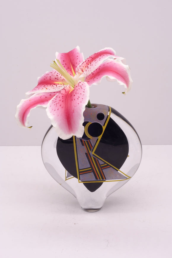 Geometric Memphis Style Vase Signed