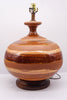 Massive Vintage Earthenware Pottery Lamp with Swirl Glazing