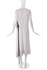 Loewe White Creme Linen Dress with Circular Leather Stencil Detail and Hanging Ribbon - BOUTIQUE PURCHASE PRICE