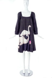 Sonia Rykiel Black Striped A Line Swan Dress