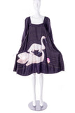 Sonia Rykiel Black Striped A Line Swan Dress