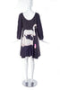Sonia Rykiel Black Striped A Line Swan Dress