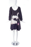 Sonia Rykiel Black Striped A Line Swan Dress