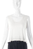 Sonia Rykiel White Cotton Tank Top with Black Glass Beads - BOUTIQUE PURCHASE PRICE
