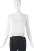 Sonia Rykiel White Cotton Tank Top with Black Glass Beads - BOUTIQUE PURCHASE PRICE