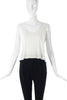 Sonia Rykiel White Cotton Tank Top with Black Glass Beads - BOUTIQUE PURCHASE PRICE