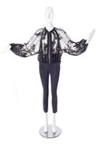 Lanvin Lace Swiss Dot Tulle Bomber with Embroidery