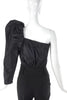 Lanvin Asymmetric Black One Sleeve "Elephant Trunk" Puff Top