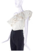 Lanvin White One Shoulder Ruffle Top