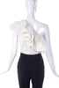 Lanvin White One Shoulder Ruffle Top